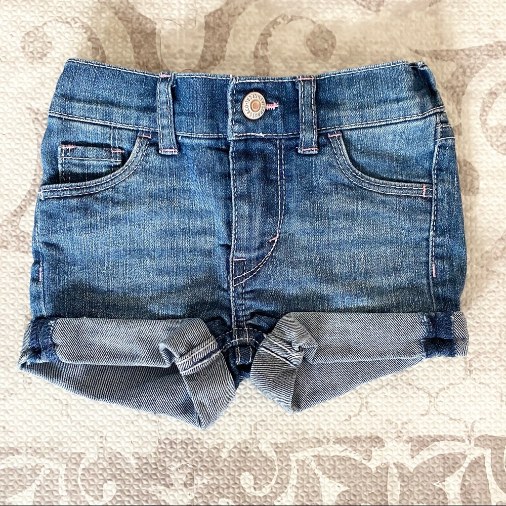 Levi’s shorty short baby girls blue jean shorts 12 mo like new